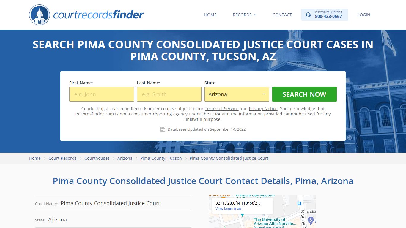 Pima County Consolidated Justice Court Case Search - RecordsFinder