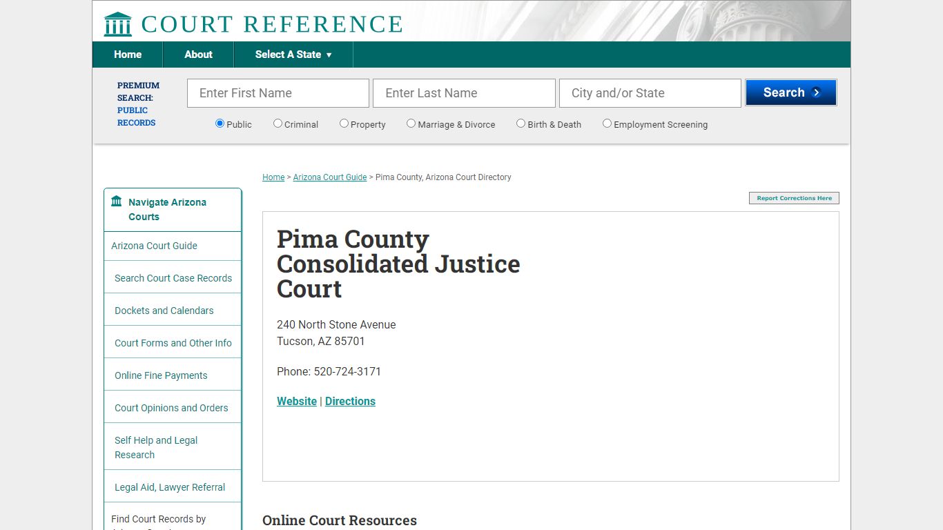 Pima County Consolidated Justice Court - Courtreference.com